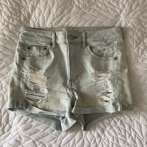 High waisted jean shorts